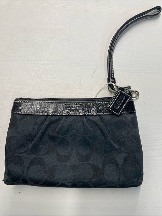 Coach Handbags - Coach Black Signature Jacquard Wristlet Mini Zip Pouch Y2K Silver ✨